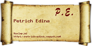 Petrich Edina névjegykártya